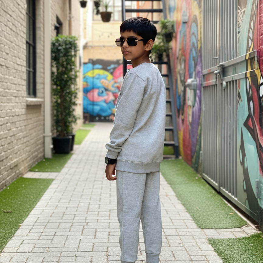 Kids Fleece Tracksuit | Sweatshirt & Pajama Set for Baby Boys – Warm, Comfy Winter Outfit for Daily Wear