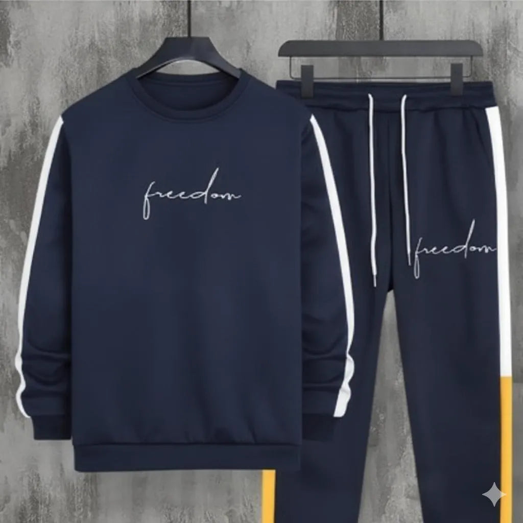 2 Pcs Men's Fleece Plain Track Suit