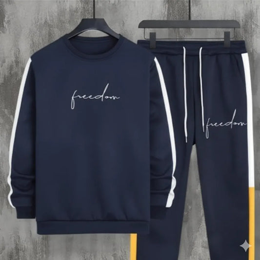 2 Pcs Men's Fleece Plain Track Suit