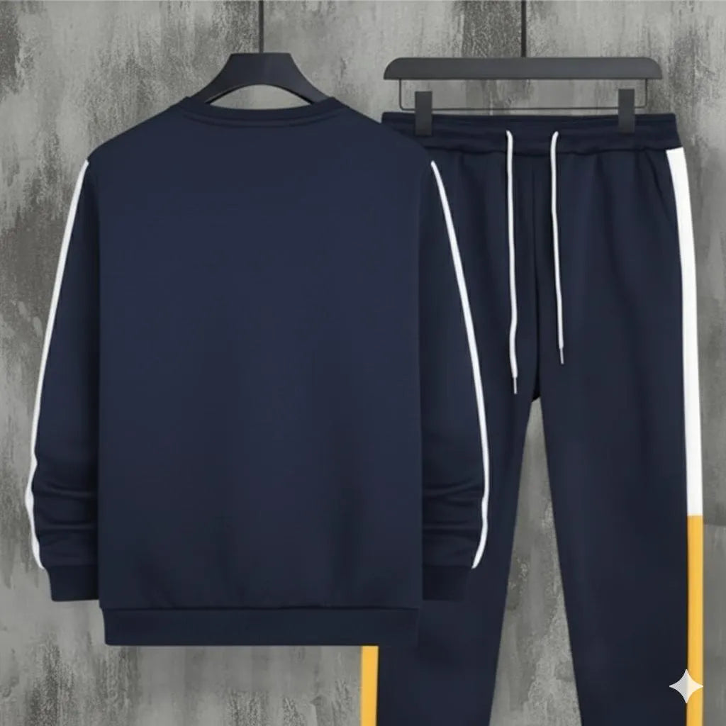 2 Pcs Men's Fleece Plain Track Suit