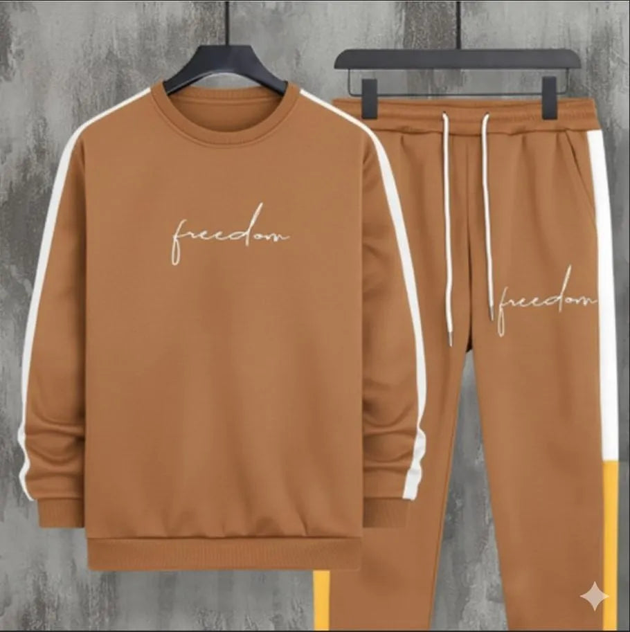 2 Pcs Men's Fleece Plain Track Suit