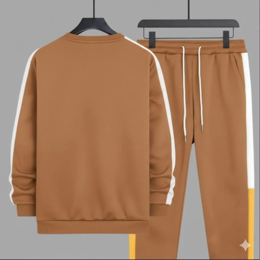 2 Pcs Men's Fleece Plain Track Suit