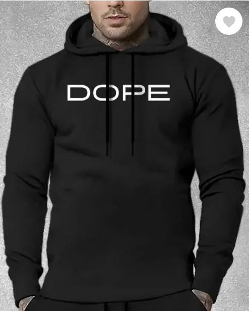 2 Pcs Men's Fleece Printed Hoodie Track Suit