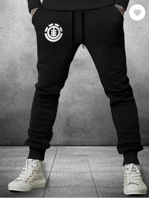 2 Pcs Men's Fleece Printed Hoodie Track Suit