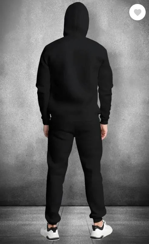 2 Pcs Men's Fleece Printed Hoodie Track Suit